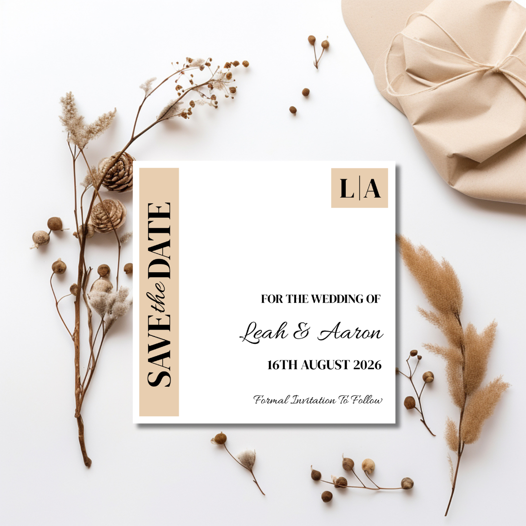 Beige Save The Date Cards | SRP SQ6
