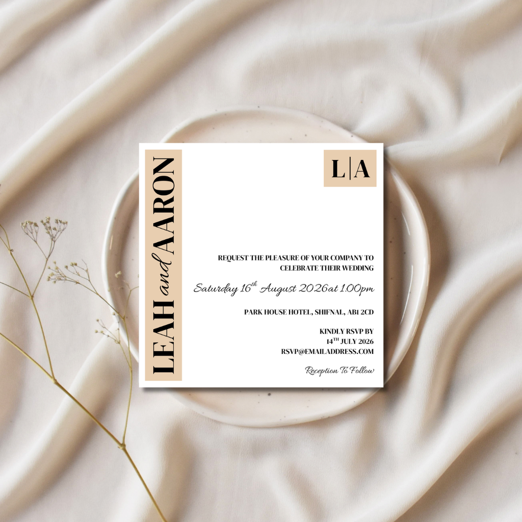 Beige Wedding Invitation | SRP SQ6