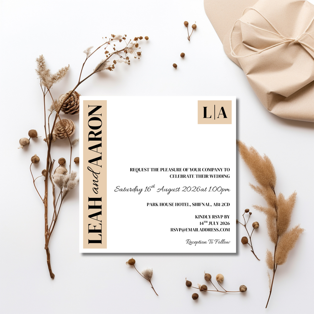 Beige Wedding Invitation | SRP SQ6