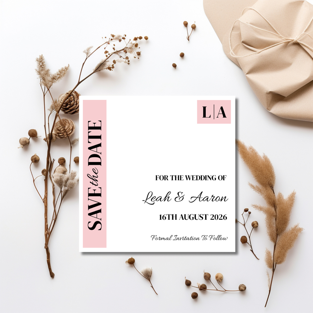 Pink Save The Date Cards | SRP SQ5