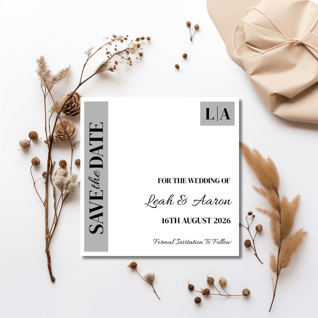 Grey Save The Date Cards | SRP SQ4