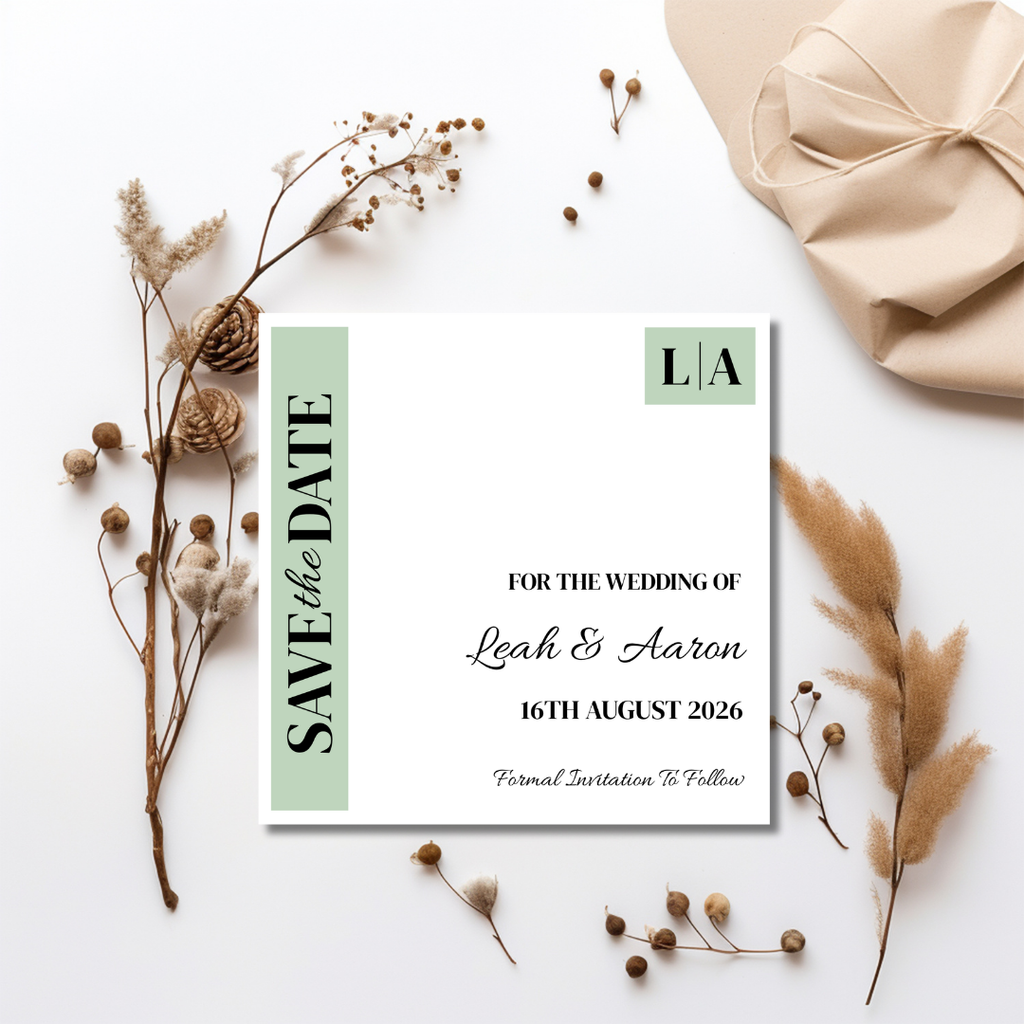 Sage Green Save The Date Cards | SRP SQ3
