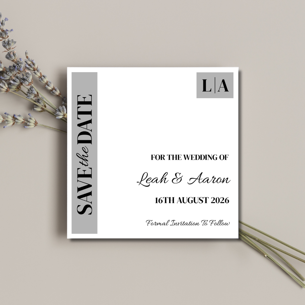 Grey Save The Date Cards | SRP SQ4