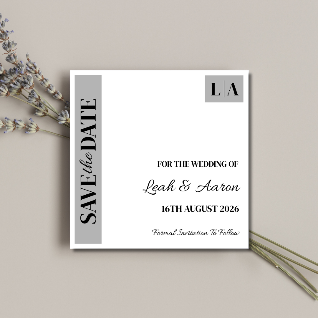 Grey Save The Date Cards | SRP SQ4