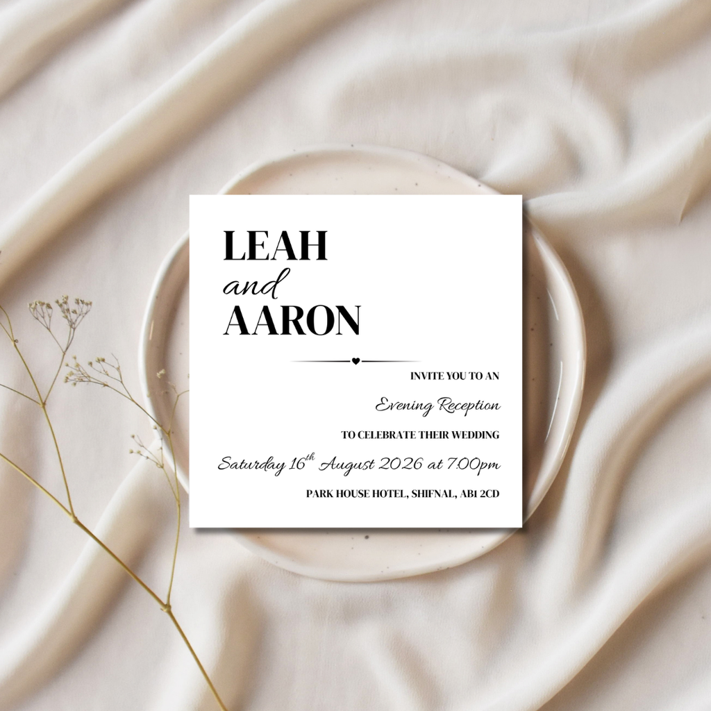 Simple Square Evening Reception Invitation | SRP SQ1