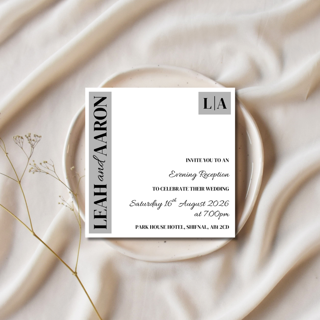 Grey Evening Reception Invitation | SRP SQ4