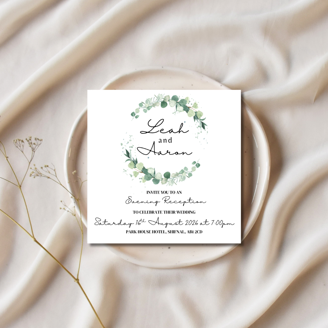 Floral Square Evening Reception Invitation | SRP SQ2