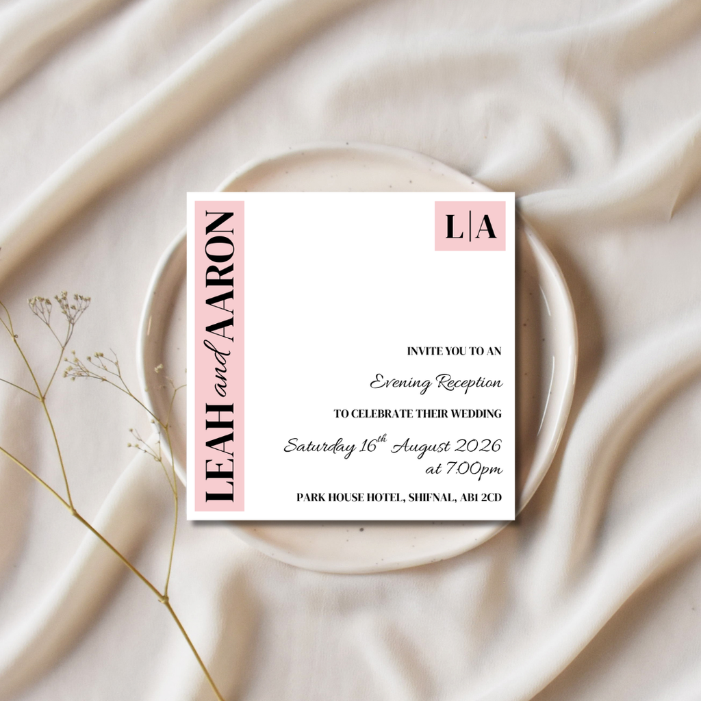 Pink Evening Reception Invitation | SRP SQ5