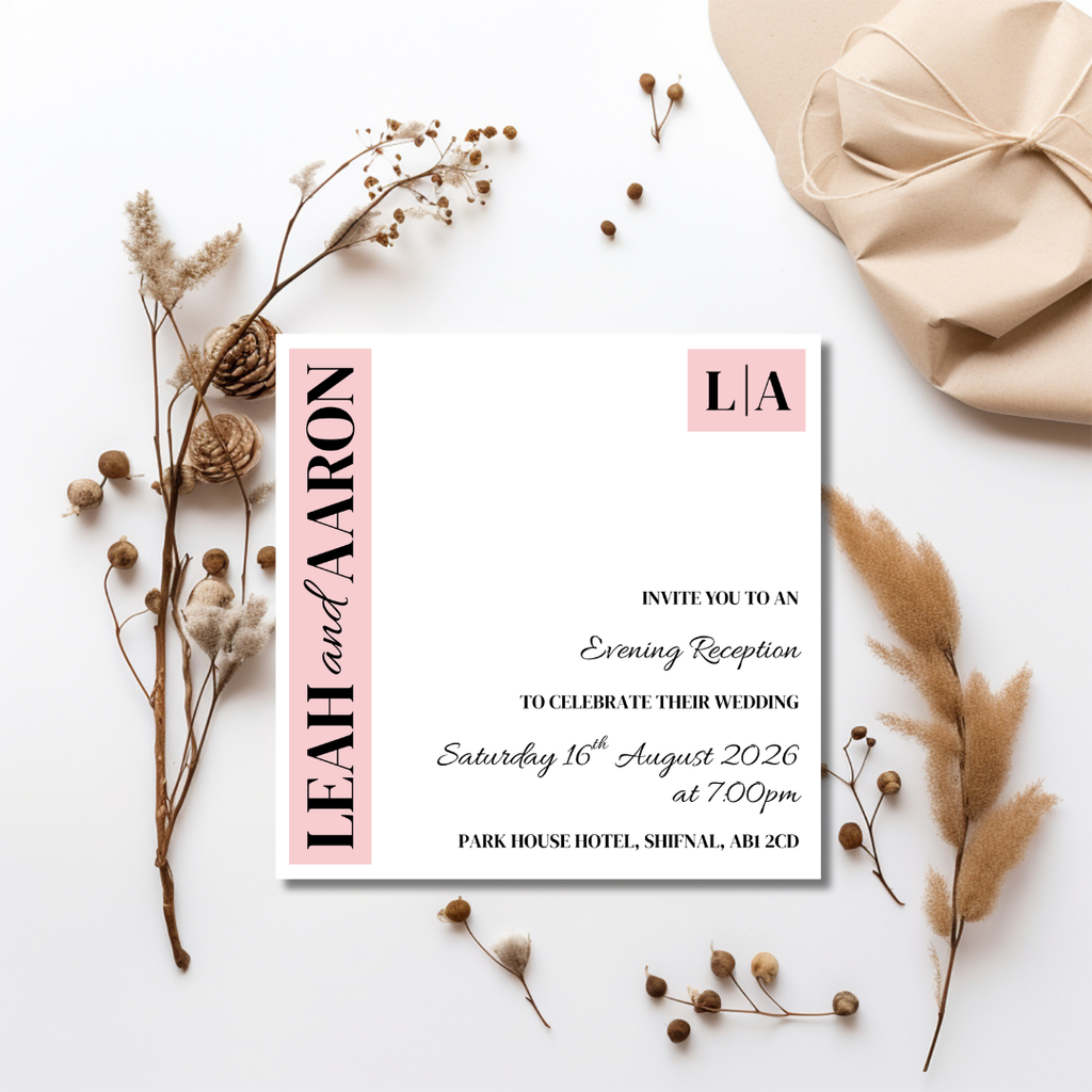 Pink Evening Reception Invitation | SRP SQ5
