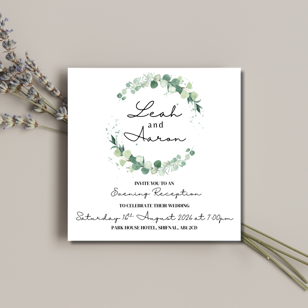 Floral Square Evening Reception Invitation | SRP SQ2