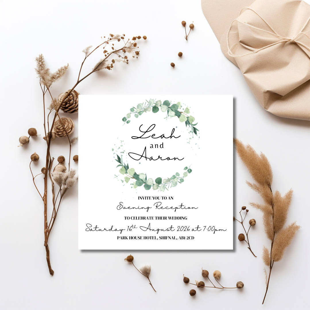 Floral Square Evening Reception Invitation | SRP SQ2