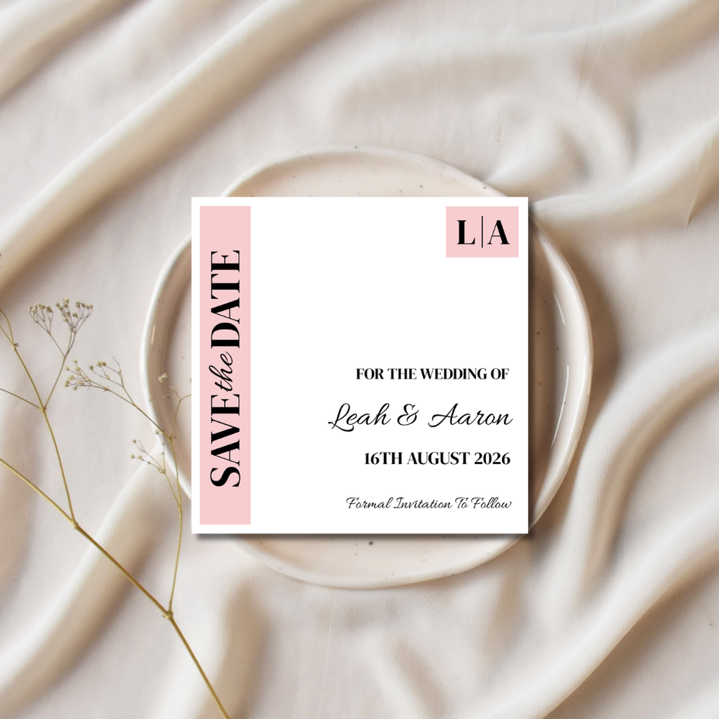 Pink Save The Date Cards | SRP SQ5