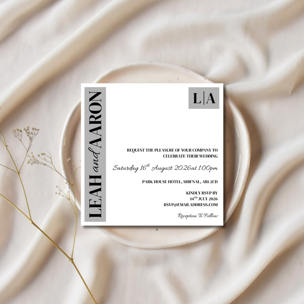 Grey Wedding Invitation | SRP SQ4