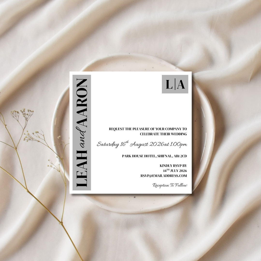 Grey Wedding Invitation | SRP SQ4