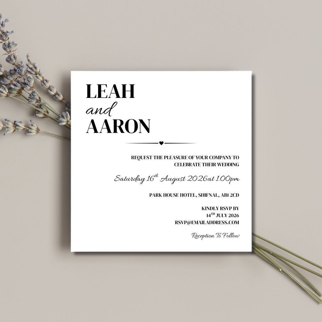 Simple Square Wedding Invitation | SRP SQ1