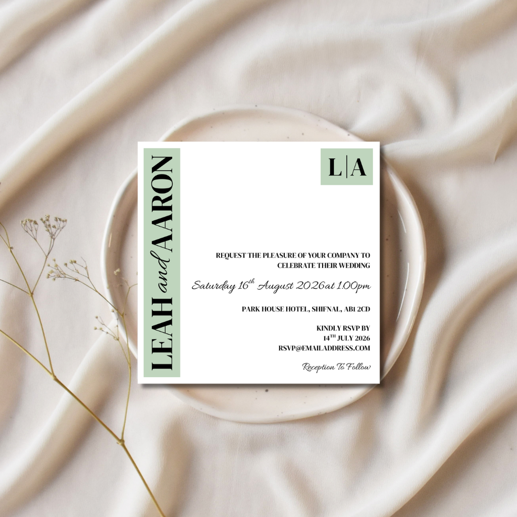Sage Green Wedding Invitation | SRP SQ3
