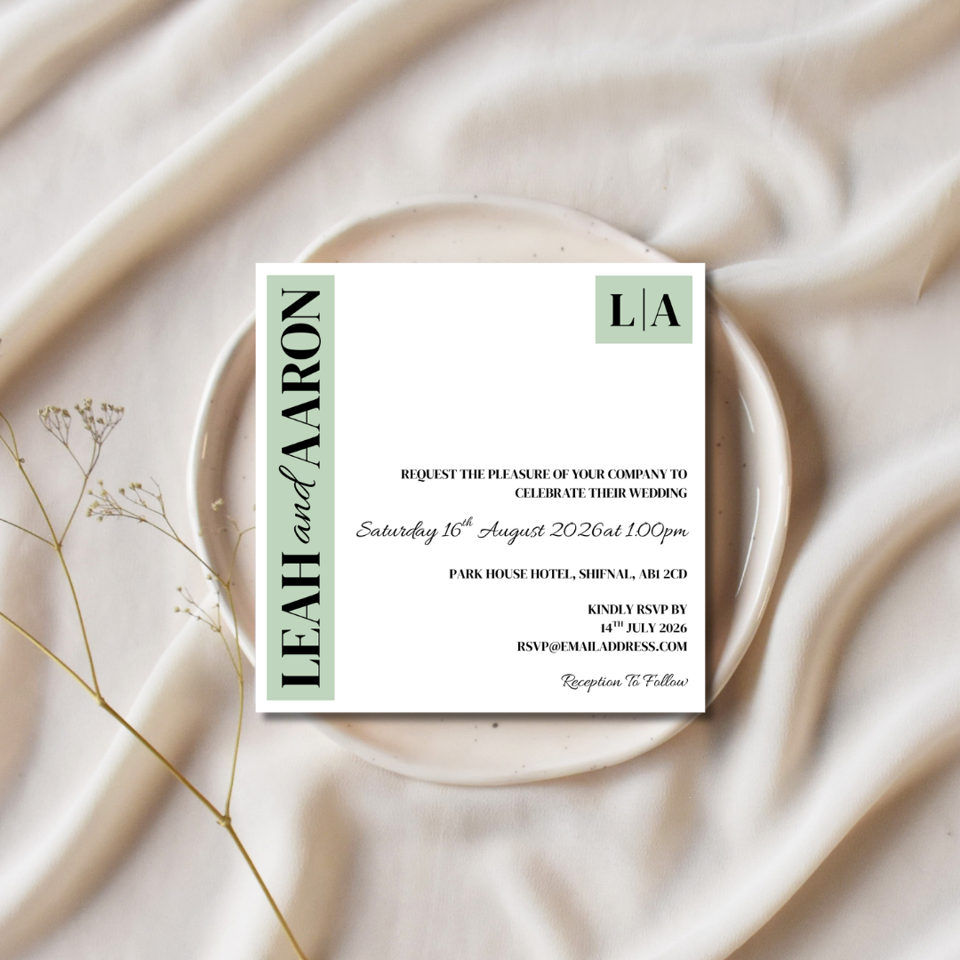 Sage Green Wedding Invitation | SRP SQ3
