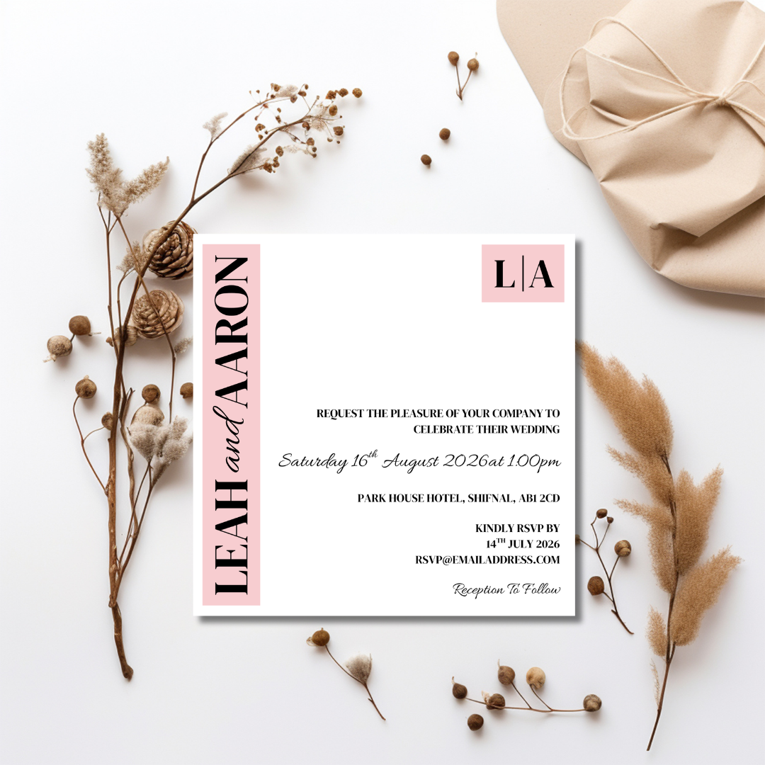 Pink Wedding Invitation | SRP SQ5