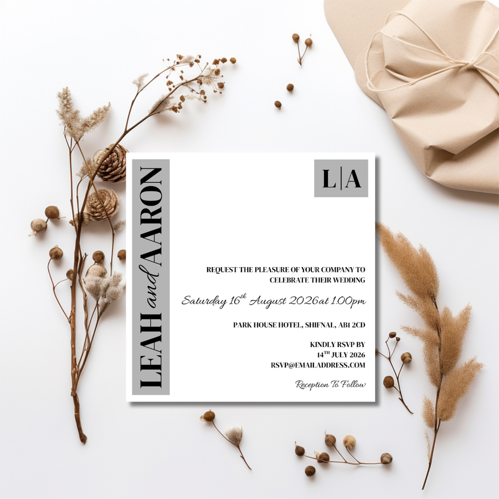 Grey Wedding Invitation | SRP SQ4
