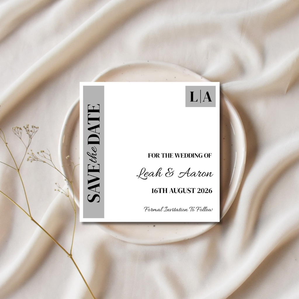 Grey Save The Date Cards | SRP SQ4