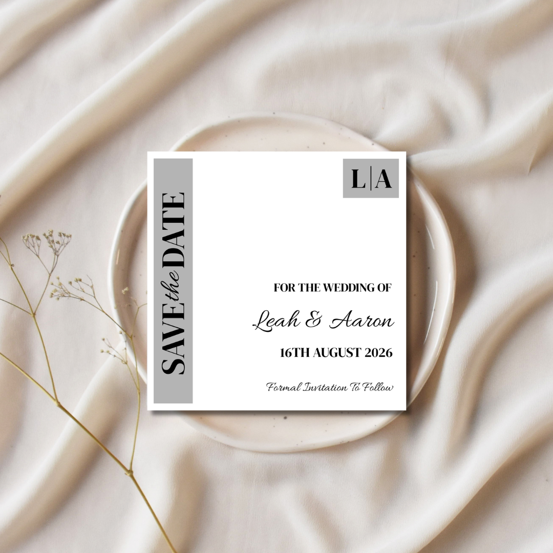 Grey Save The Date Cards | SRP SQ4