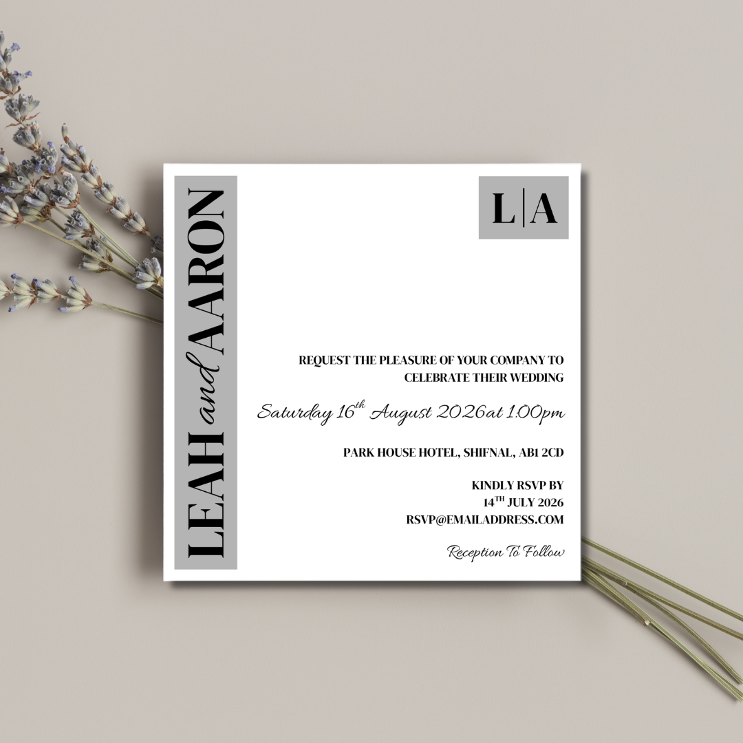 Grey Wedding Invitation | SRP SQ4