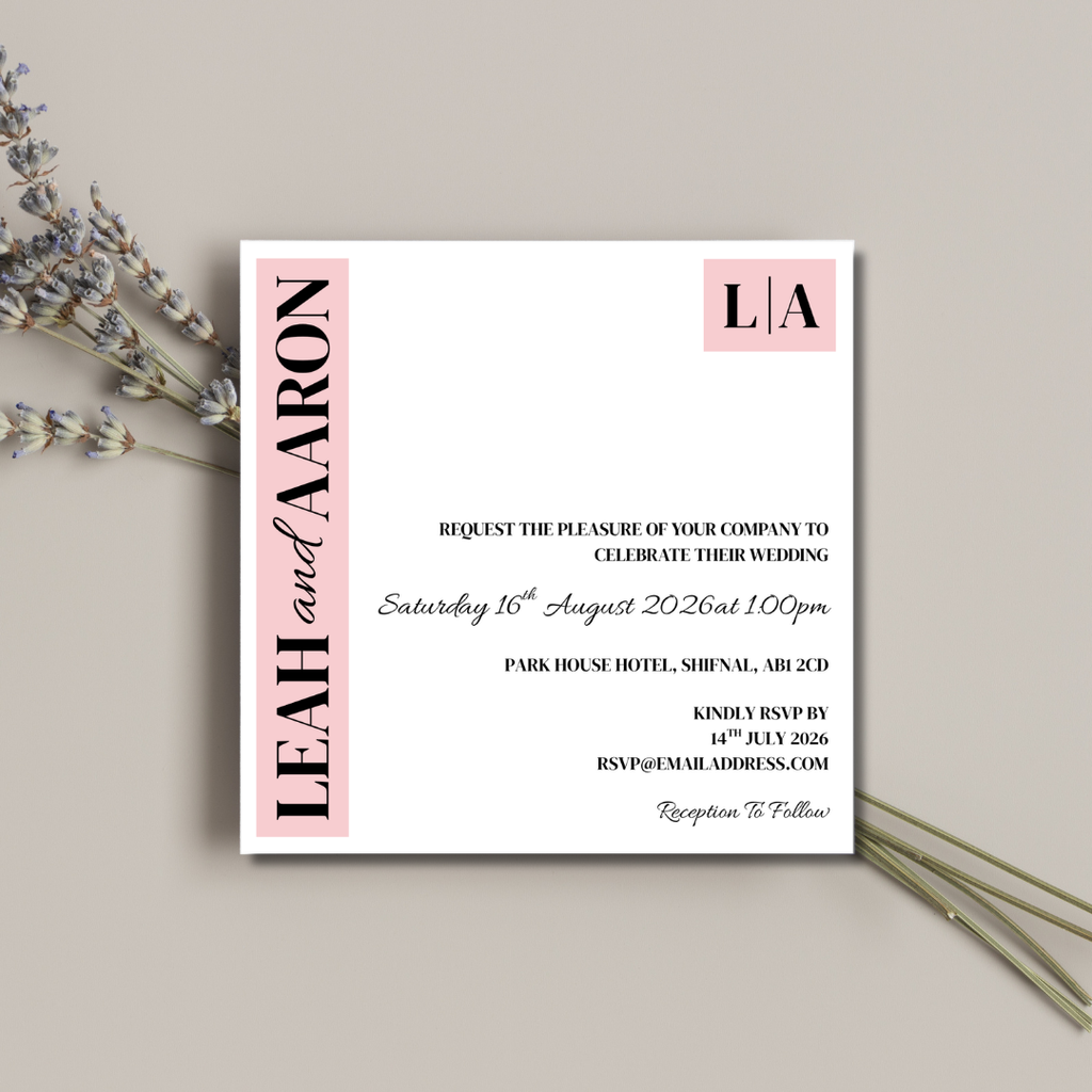 Pink Wedding Invitation | SRP SQ5