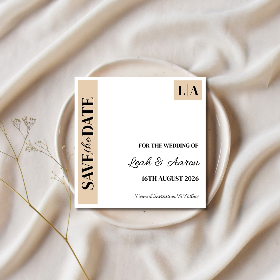 Beige Save The Date Cards | SRP SQ6