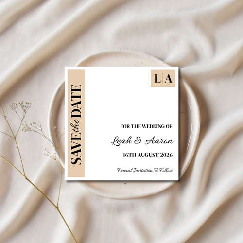Beige Save The Date Cards | SRP SQ6
