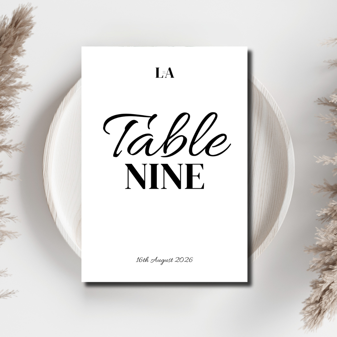 Simple Wedding Table Numbers | SRP2