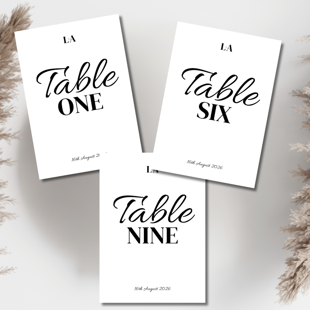 Simple Wedding Table Numbers | SRP2