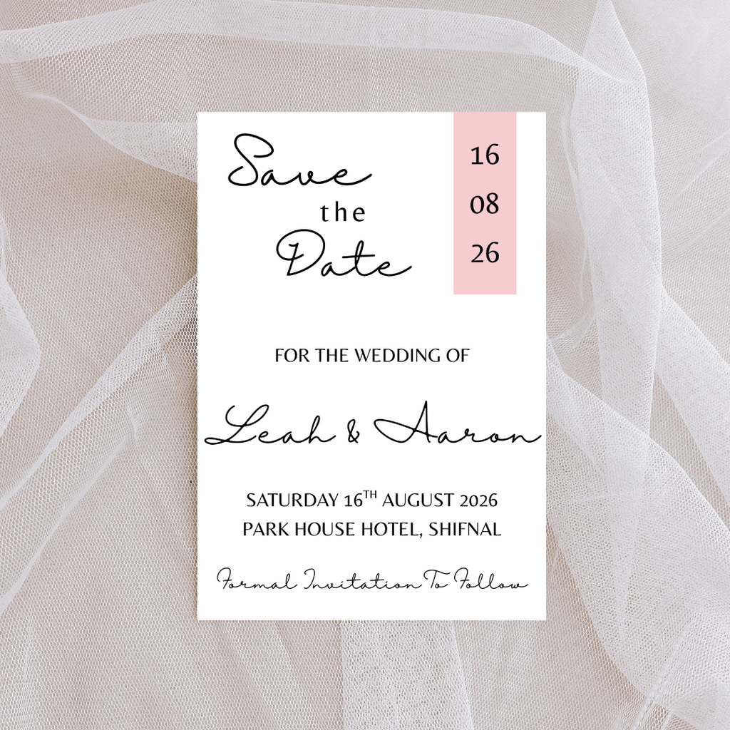 Simple Pink Save The Date Cards | SRP5