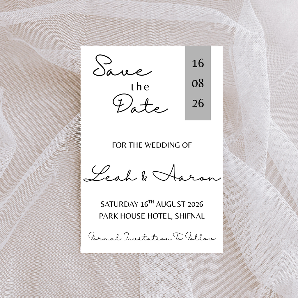 Simple Grey Save The Date Cards | SRP6