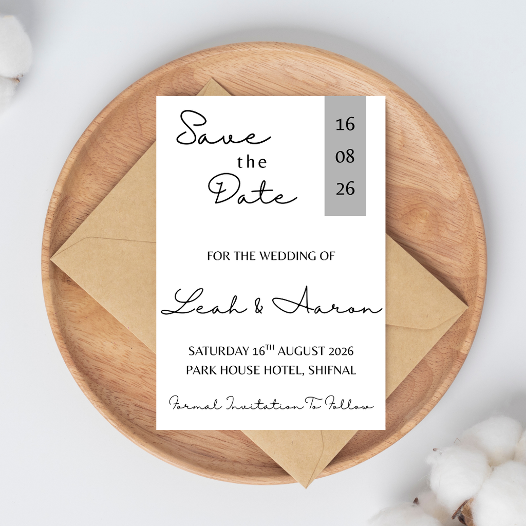 Simple Grey Save The Date Cards | SRP6