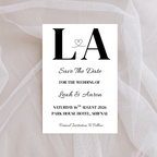Simple Black Initial Save The Date Cards | SRP7
