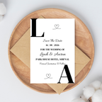 Simple Black Initial Save The Date Cards | SRP8