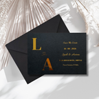 Black & Gold Foil Initial Save The Date Cards | SRP2