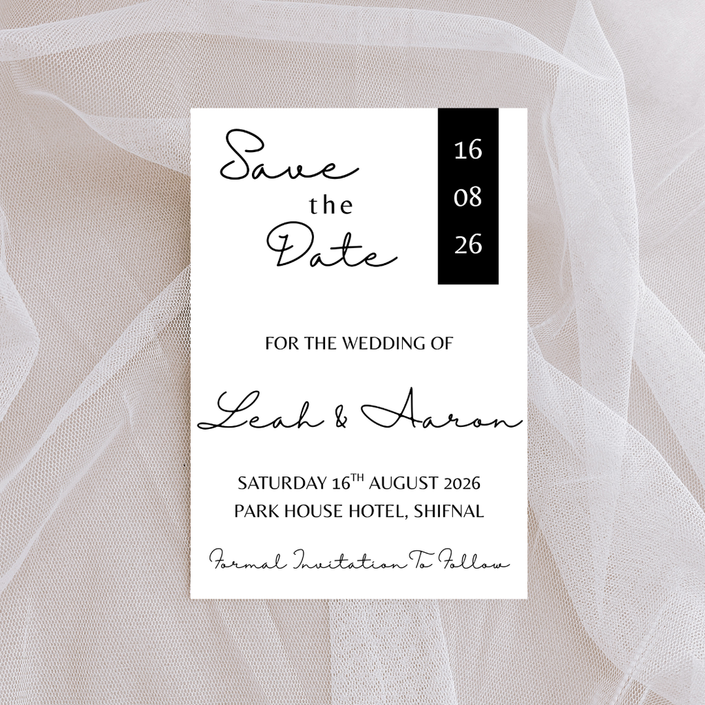 Simple Black Save The Date Cards | SRP2