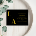 Black & Gold Foil Evening Reception Invitation | SRP2