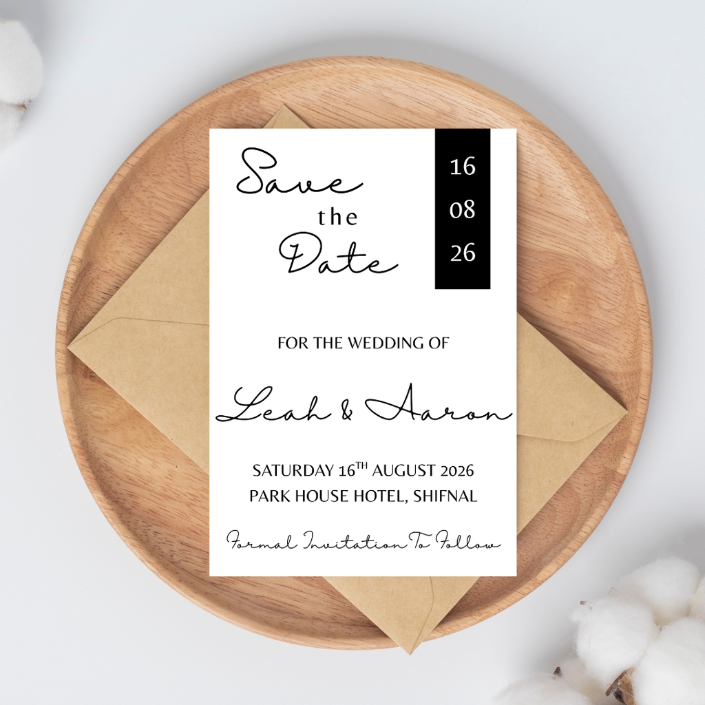 Simple Black Save The Date Cards | SRP2