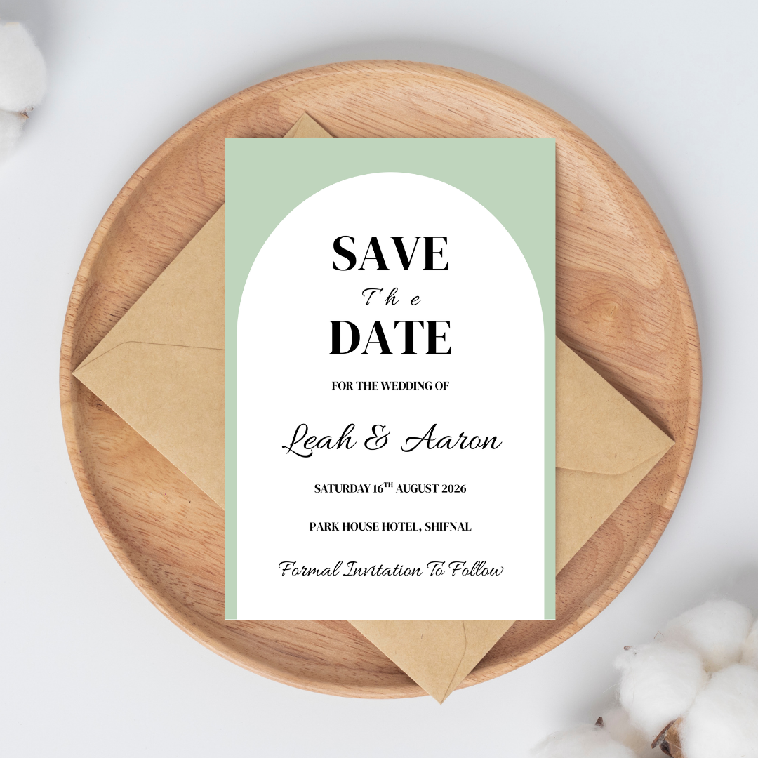 Sage Green Save The Date Cards | SRP10