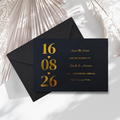 Black & Gold Foil Save The Date Cards | SRP3
