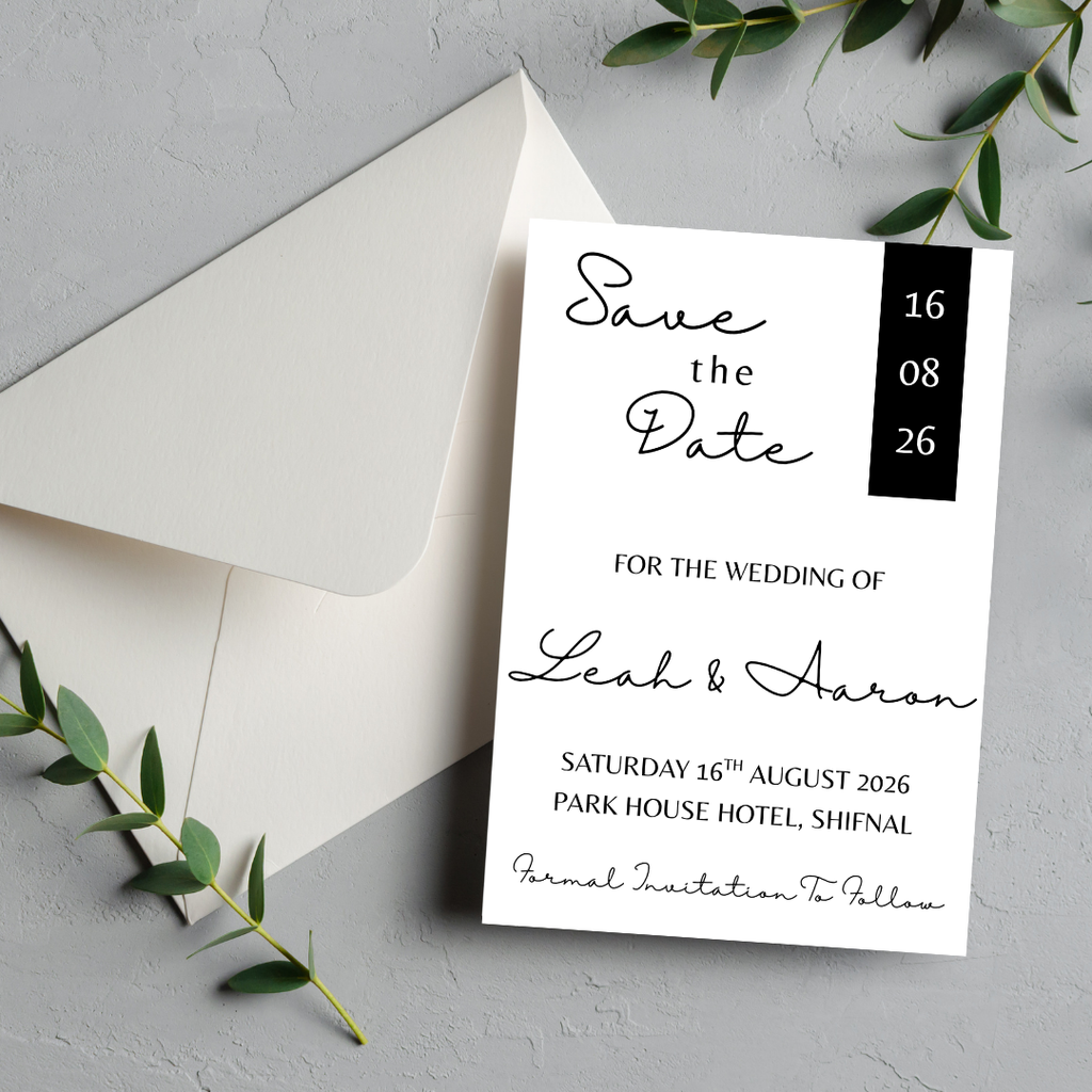 Simple Black Save The Date Cards | SRP2