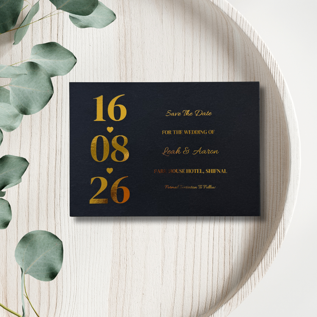 Black & Gold Foil Save The Date Cards | SRP3