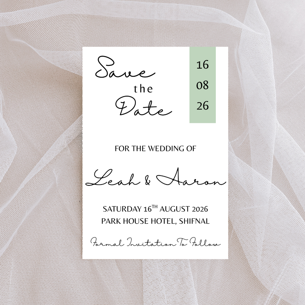 Simple Sage Green Save The Date Cards | SRP3