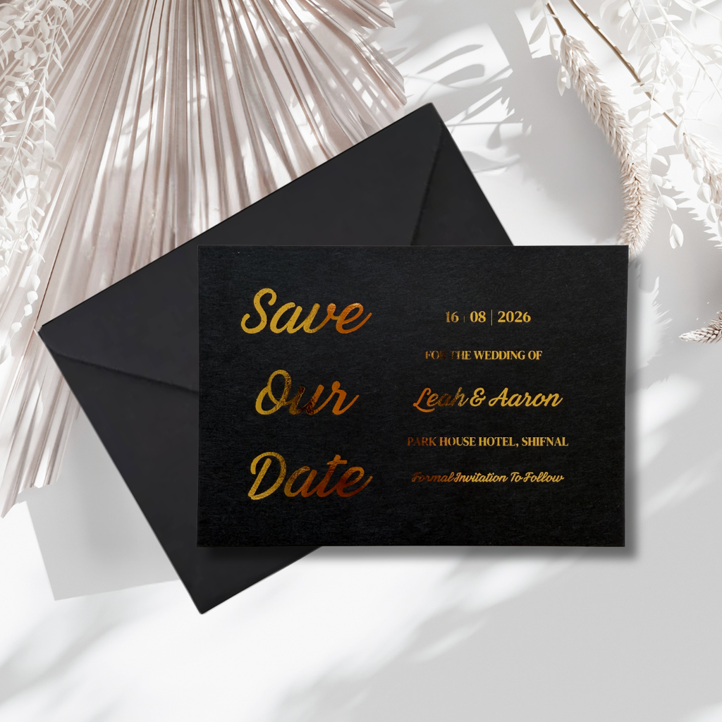 Black & Gold Foil Save The Date Cards | SRP4