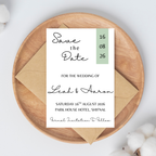 Simple Sage Green Save The Date Cards | SRP3