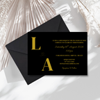 Black & Gold Foil Wedding Invitation | SRP2