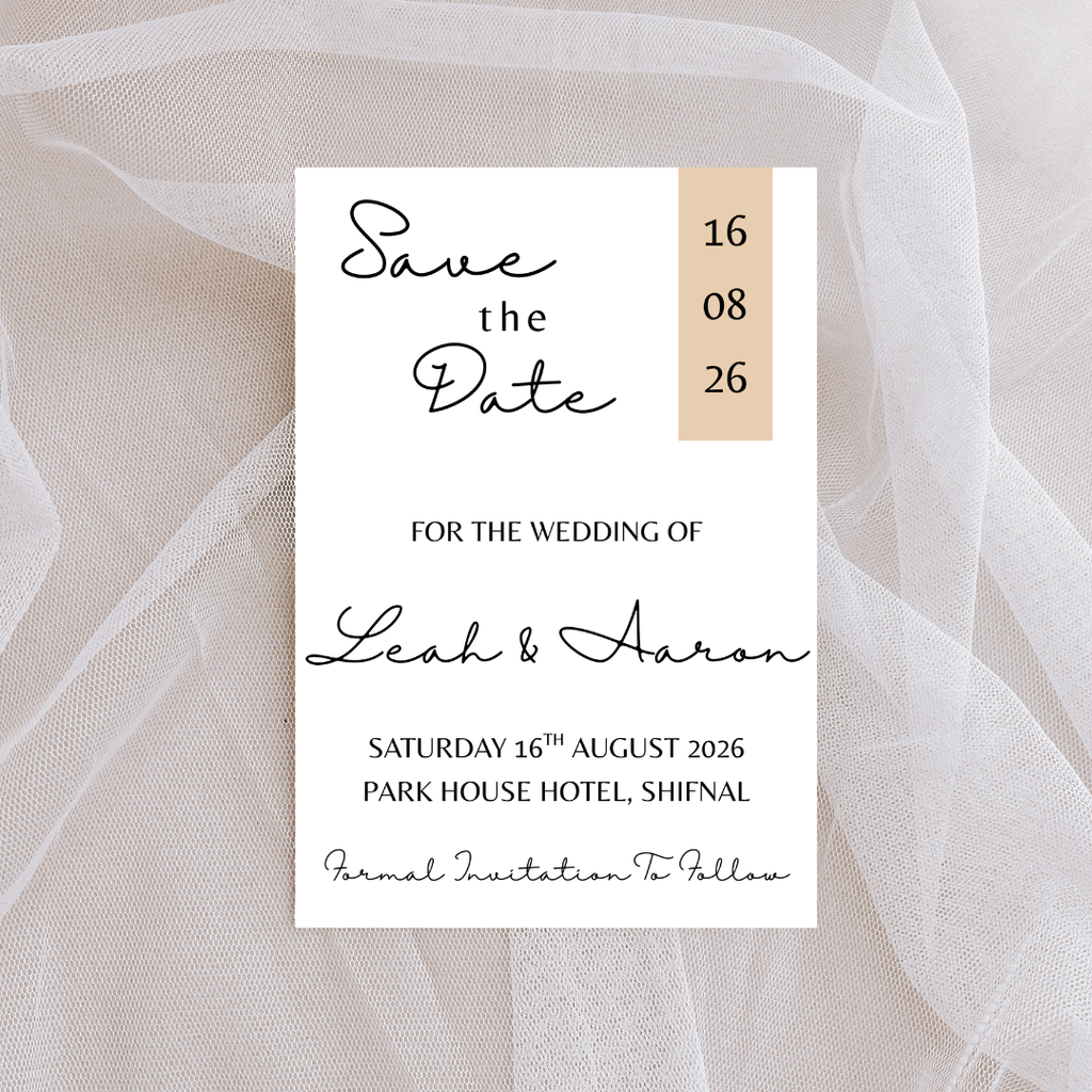 Simple Beige Save The Date Cards | SRP4