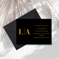Black & Gold Foil Evening Reception Invitation | SRP1